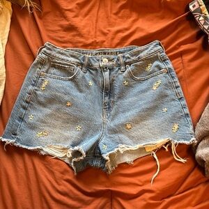 American Eagle Outfitters Blue Jean Shorts Distressed Raw Hem